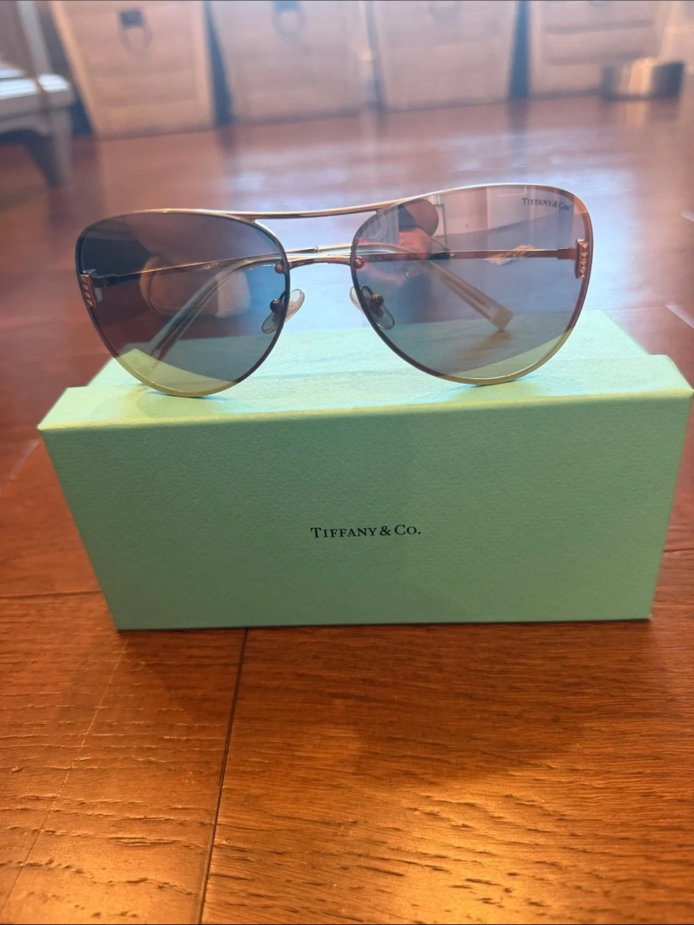 Tiffany & Co. Women's Aviator Sunglasses - Brown Gradient Lenses. Never worn. - Picture 1 of 3